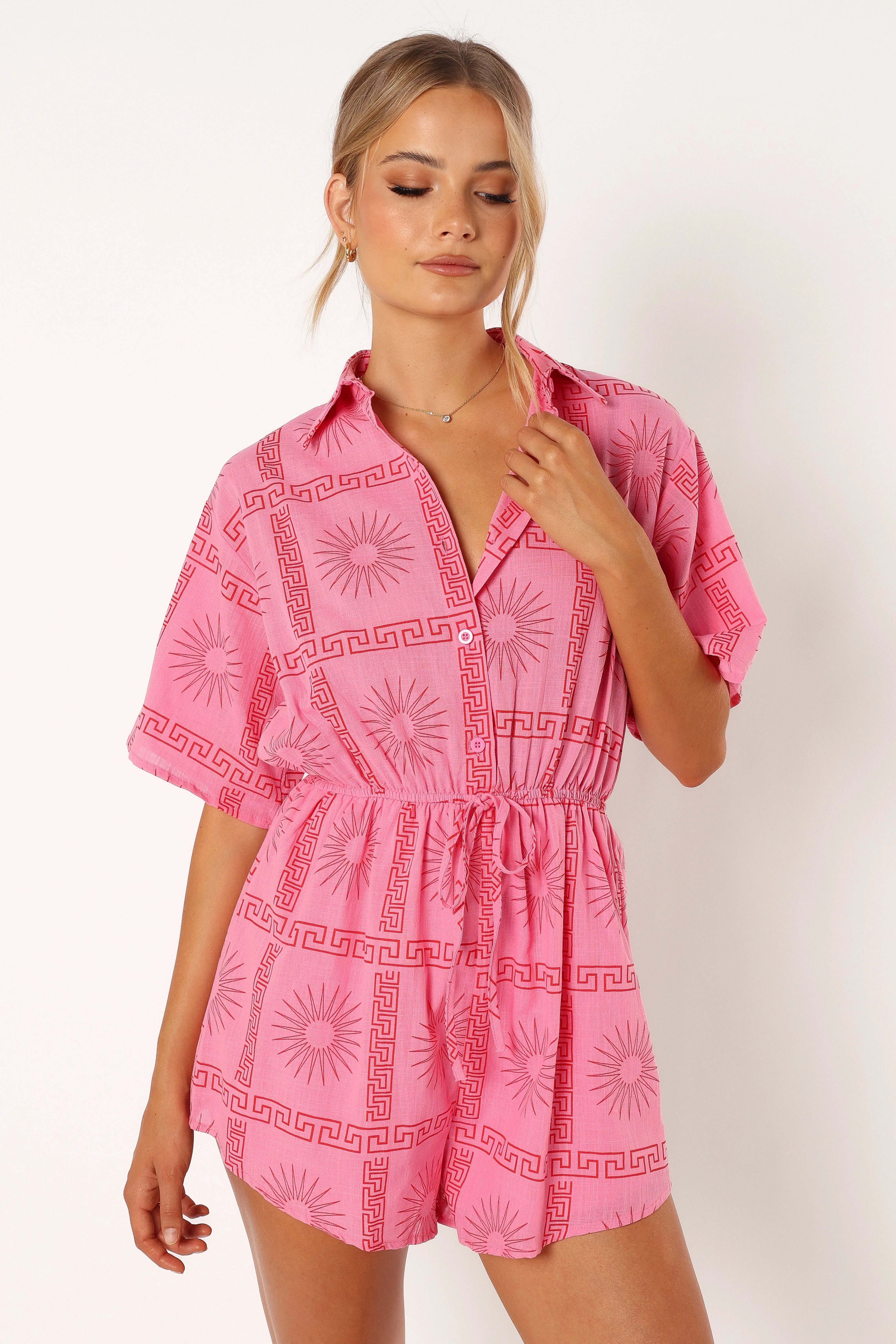 Ilios Romper - Pink Print