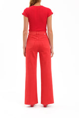 Far Out Wide Leg Jean - Cherry