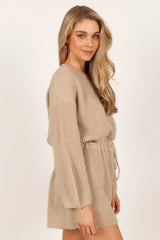 Sloane Sweater Romper - Taupe