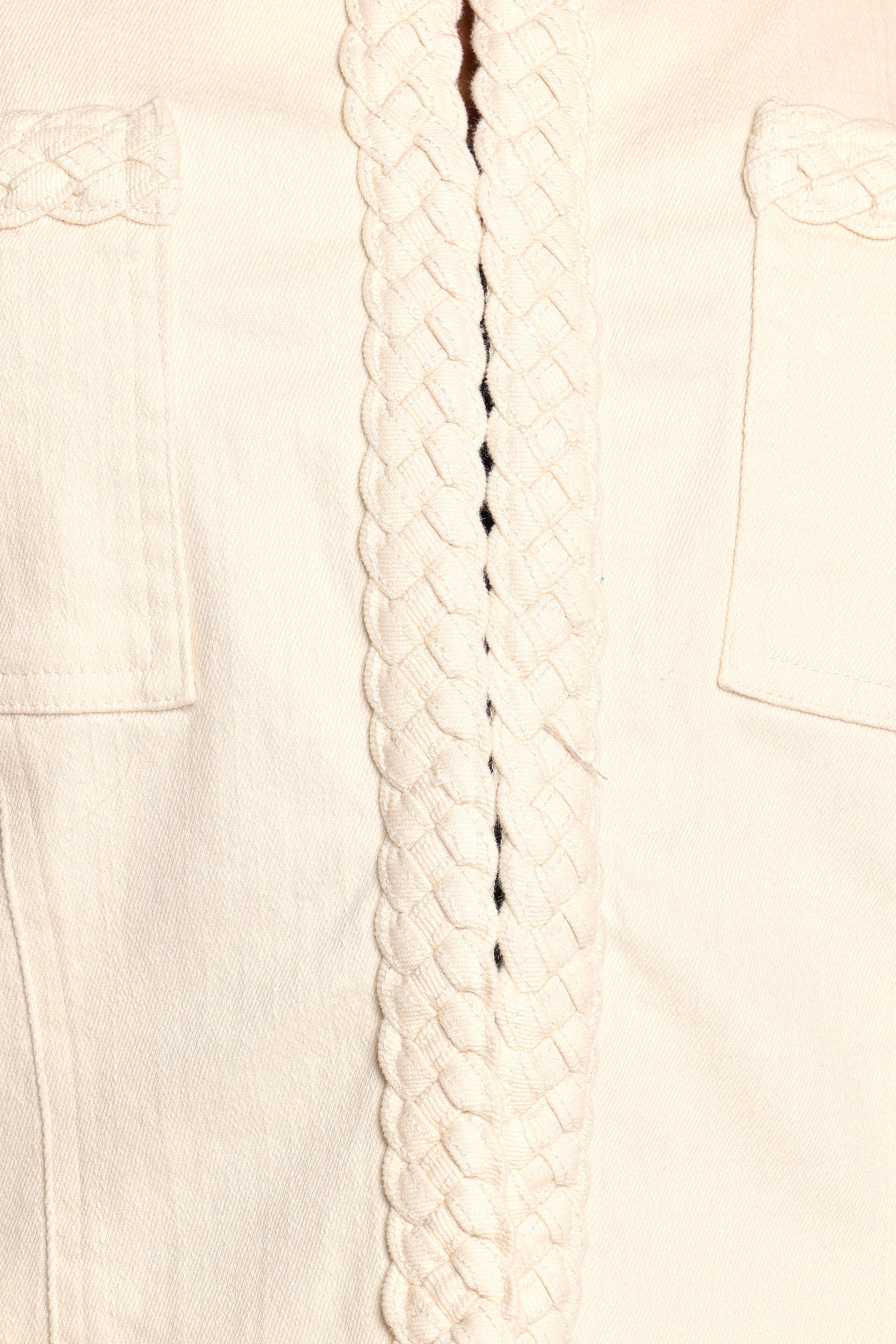 Braided Trim Crop Jacket - Ecru
