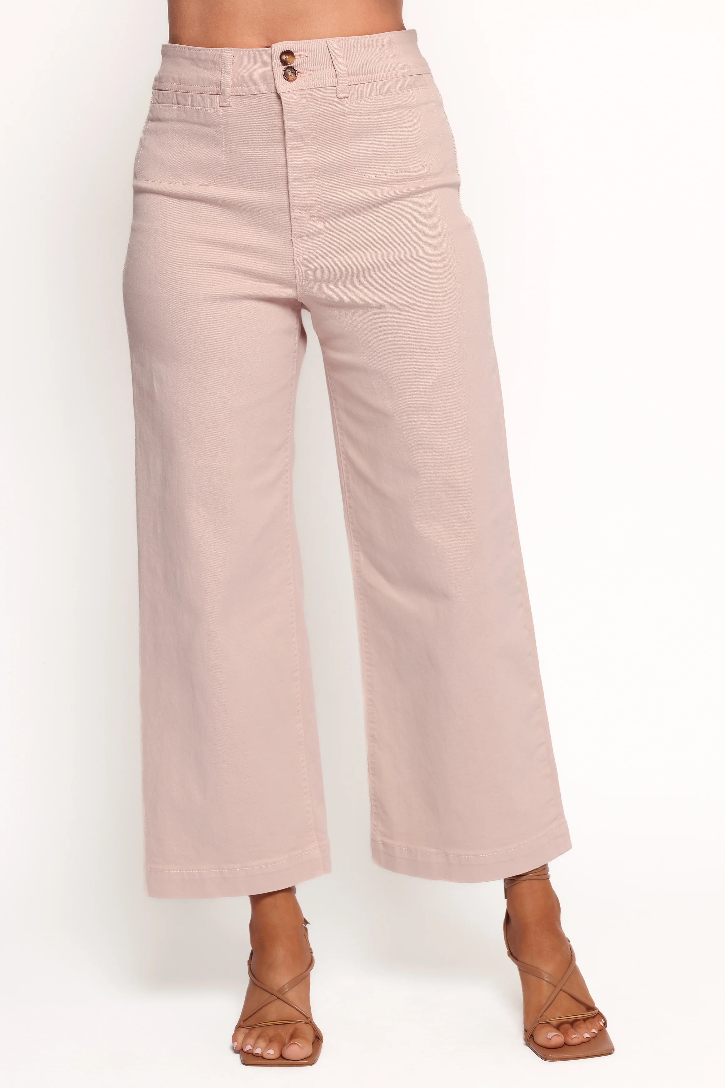 Gemma Cropped Wide Leg Jeans - Sepia Rose