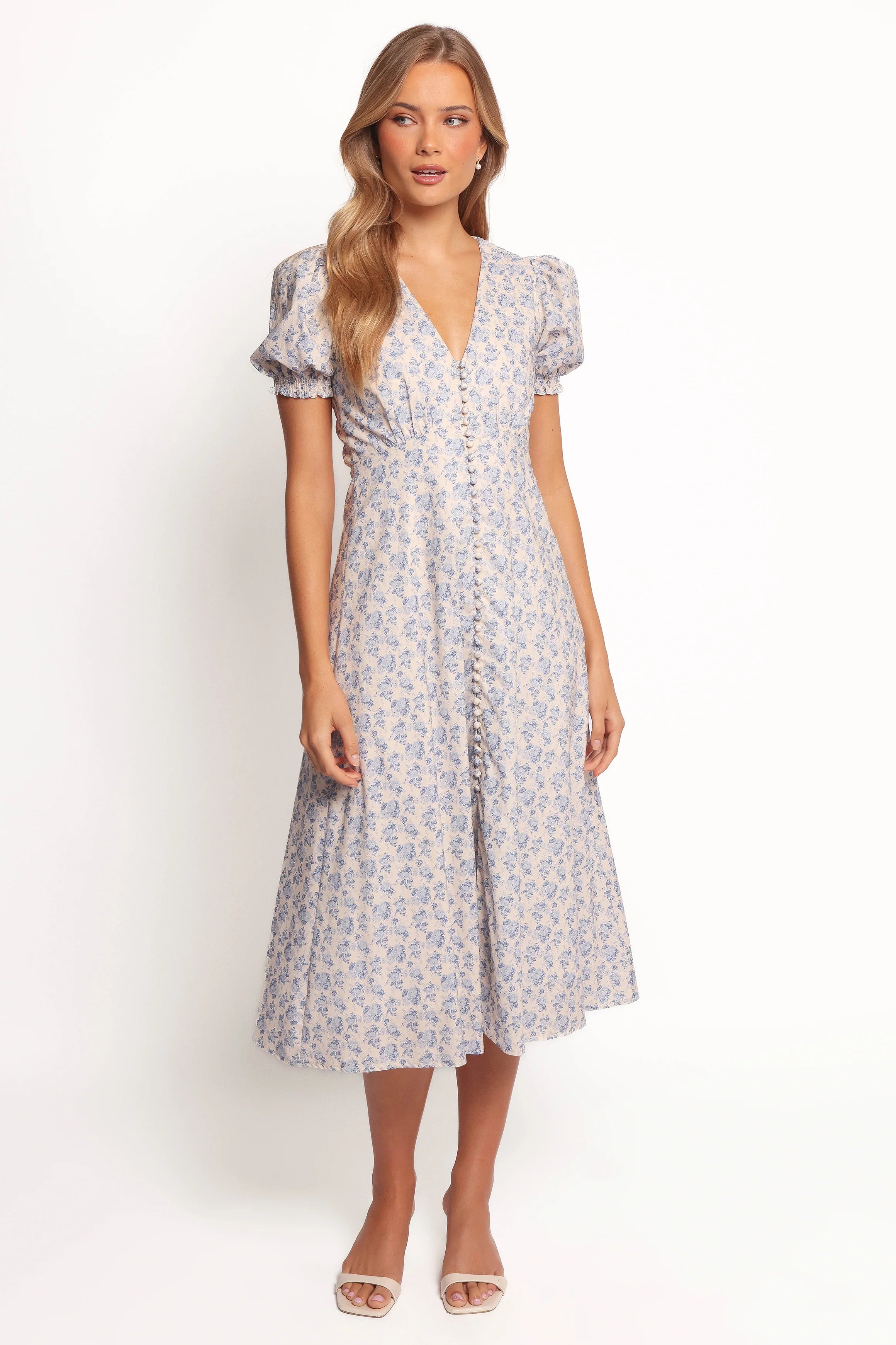 Logen Floral Midi Dress - Parisian Bloom