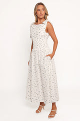 Leticia Midi Dress - Blue Ditsy Floral