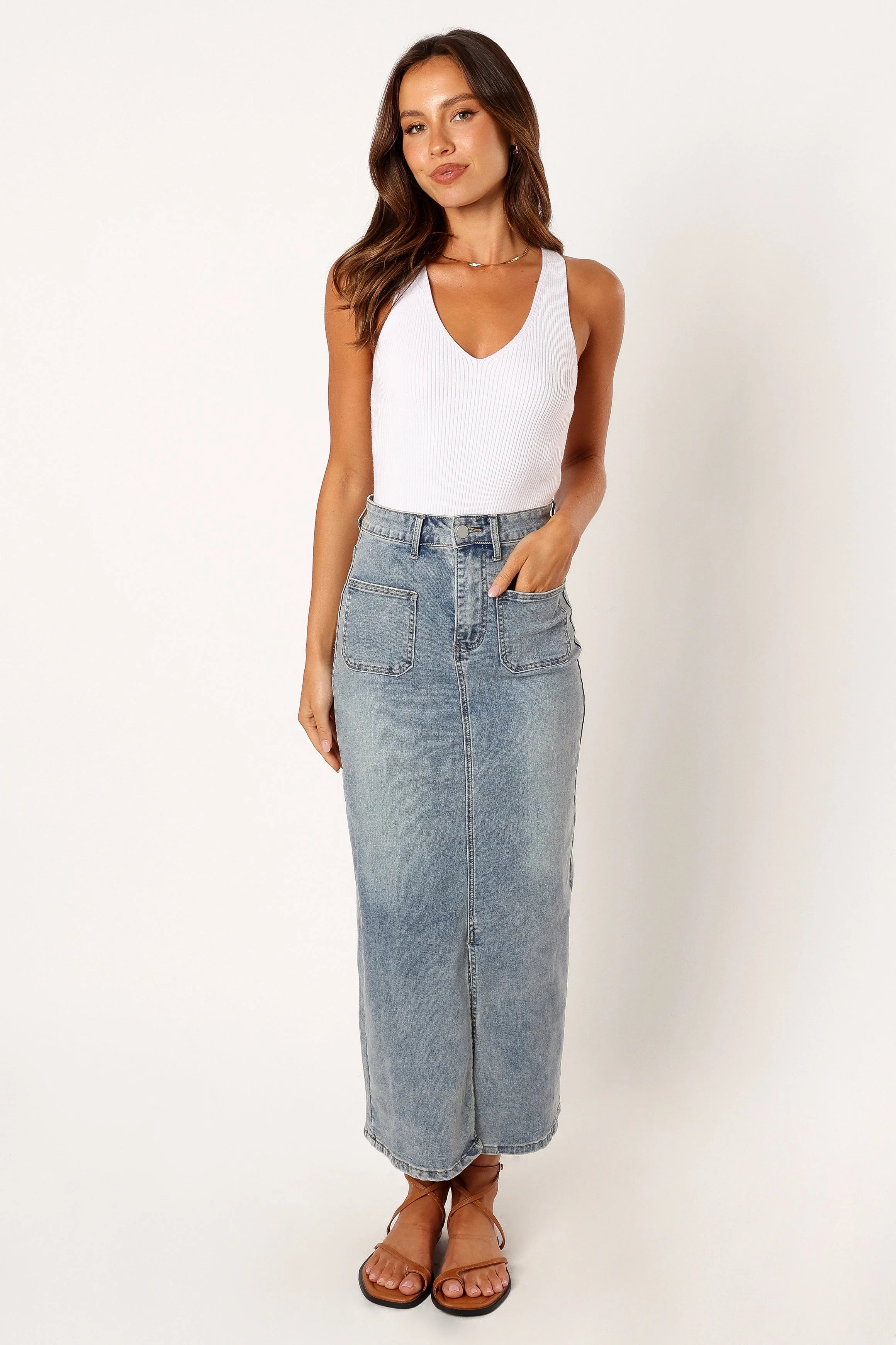 Emily Rib Top - White