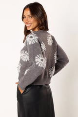 Chandler Knit Sweater - Grey White