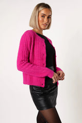 Ryann Button Front Cardigan - Magenta