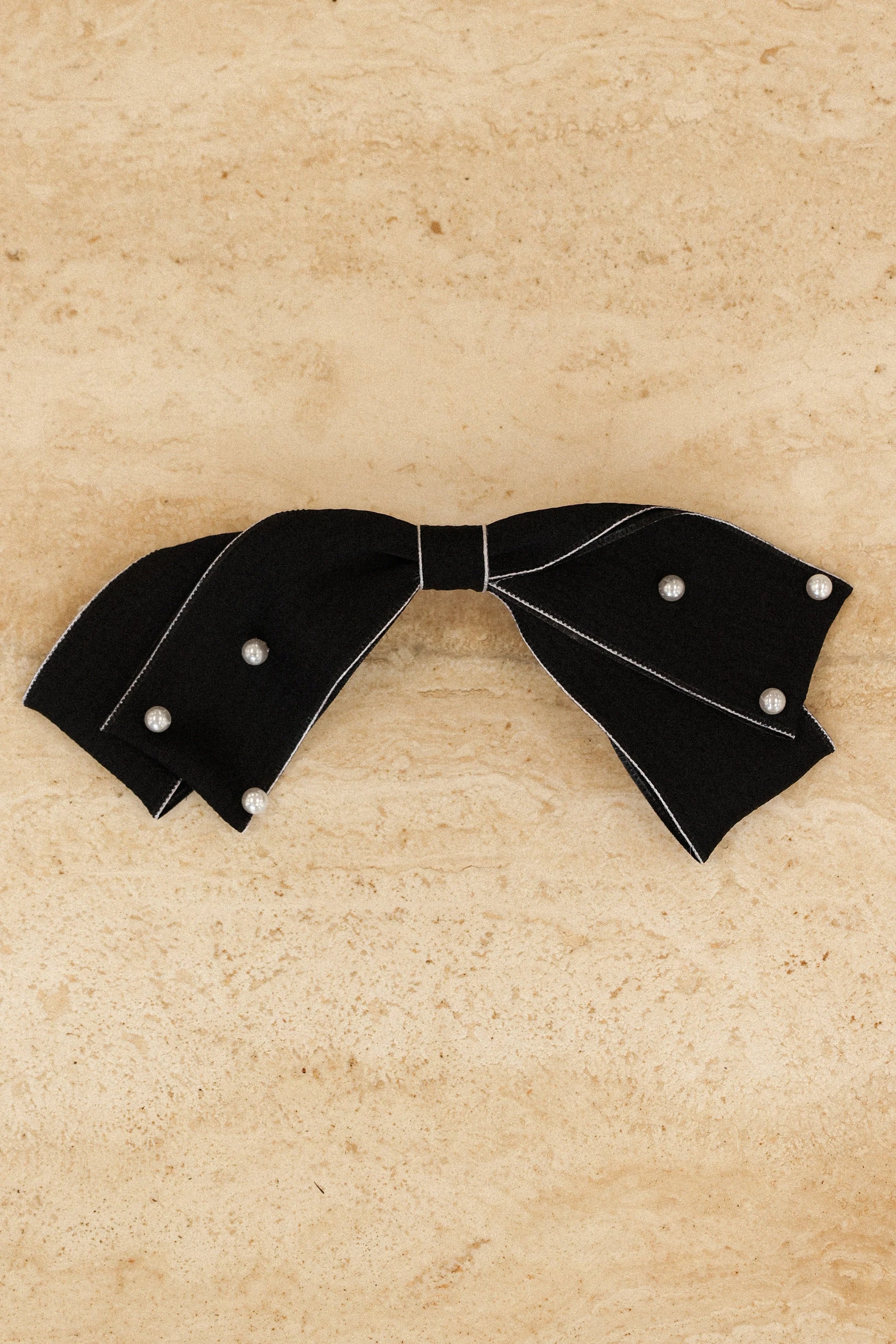 Astor Bow Hair Clip - Black