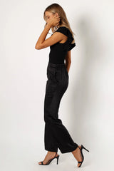 Novalee Satin Pant - Black