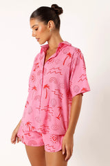Tally Short Set - Pink Red