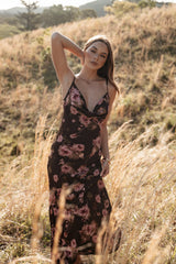 Enya Maxi Dress - Chocolate Floral