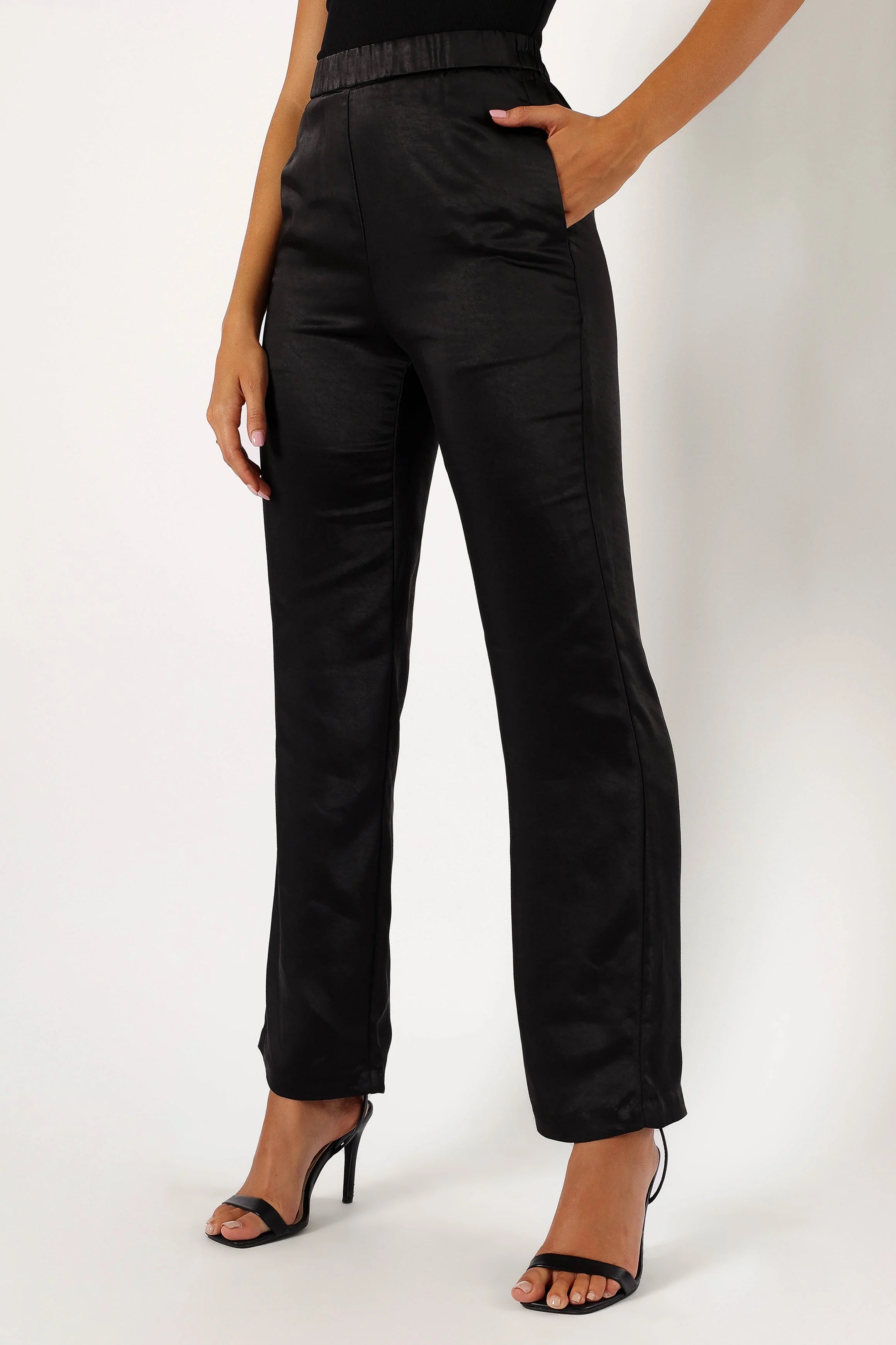 Novalee Satin Pant - Black