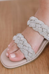 Glamour Rhinestone Sandal - Latte