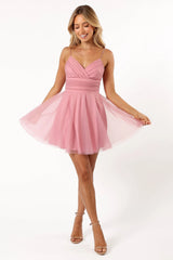 Kienna Tulle Mini Dress - Pink