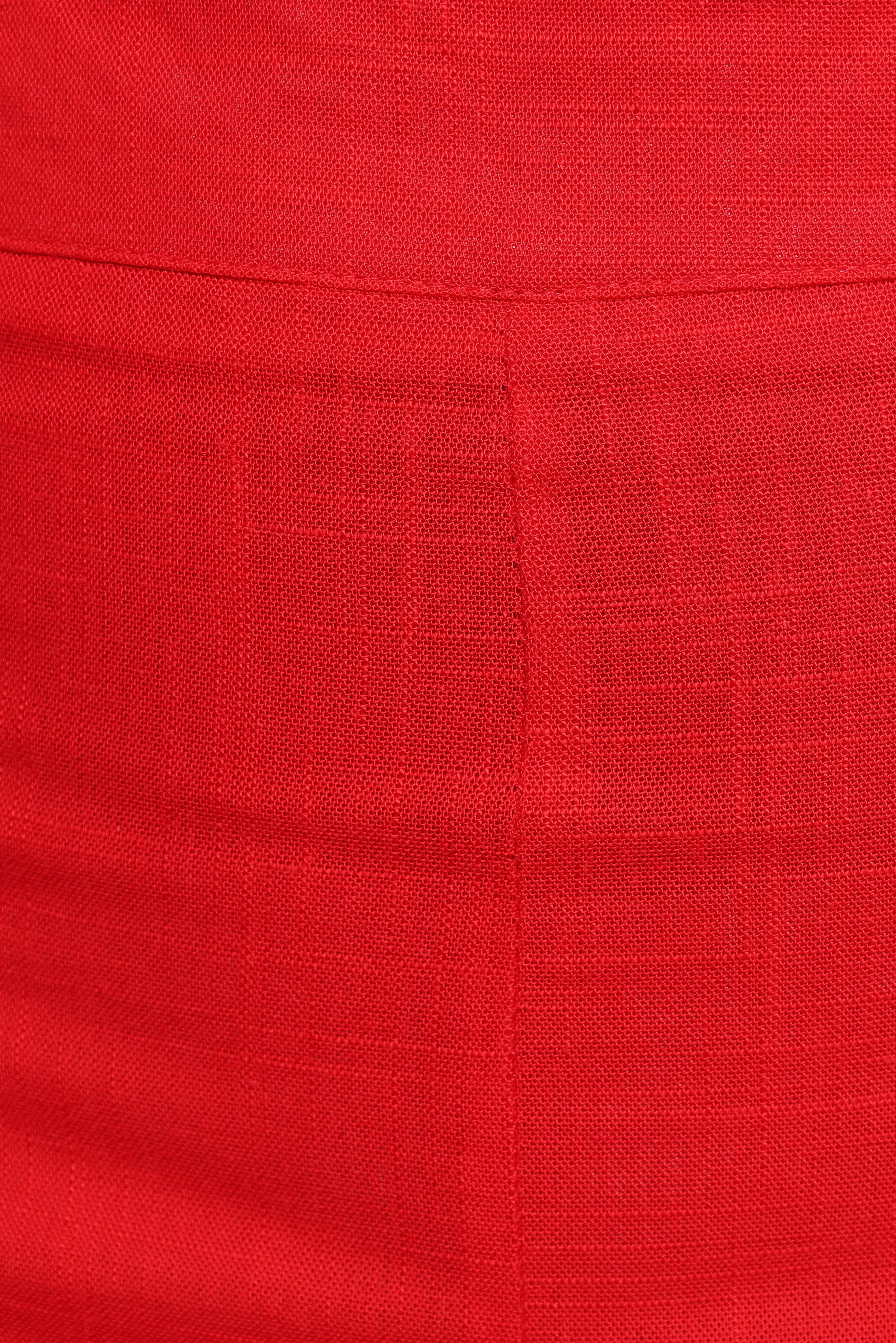 Amia Linen Blend Pants - Red