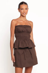 Luna Skirt Set - Chocolate Brown