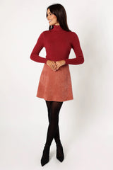 Tammy Cord Skirt - Brick