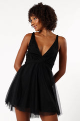 Arlowe Halterneck Mini Dress - Black