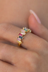 Marquee Baquette Ring - Multicoloured