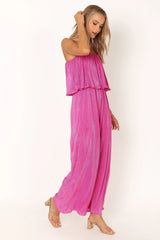 Jillian Plisse Jumpsuit - Orchid
