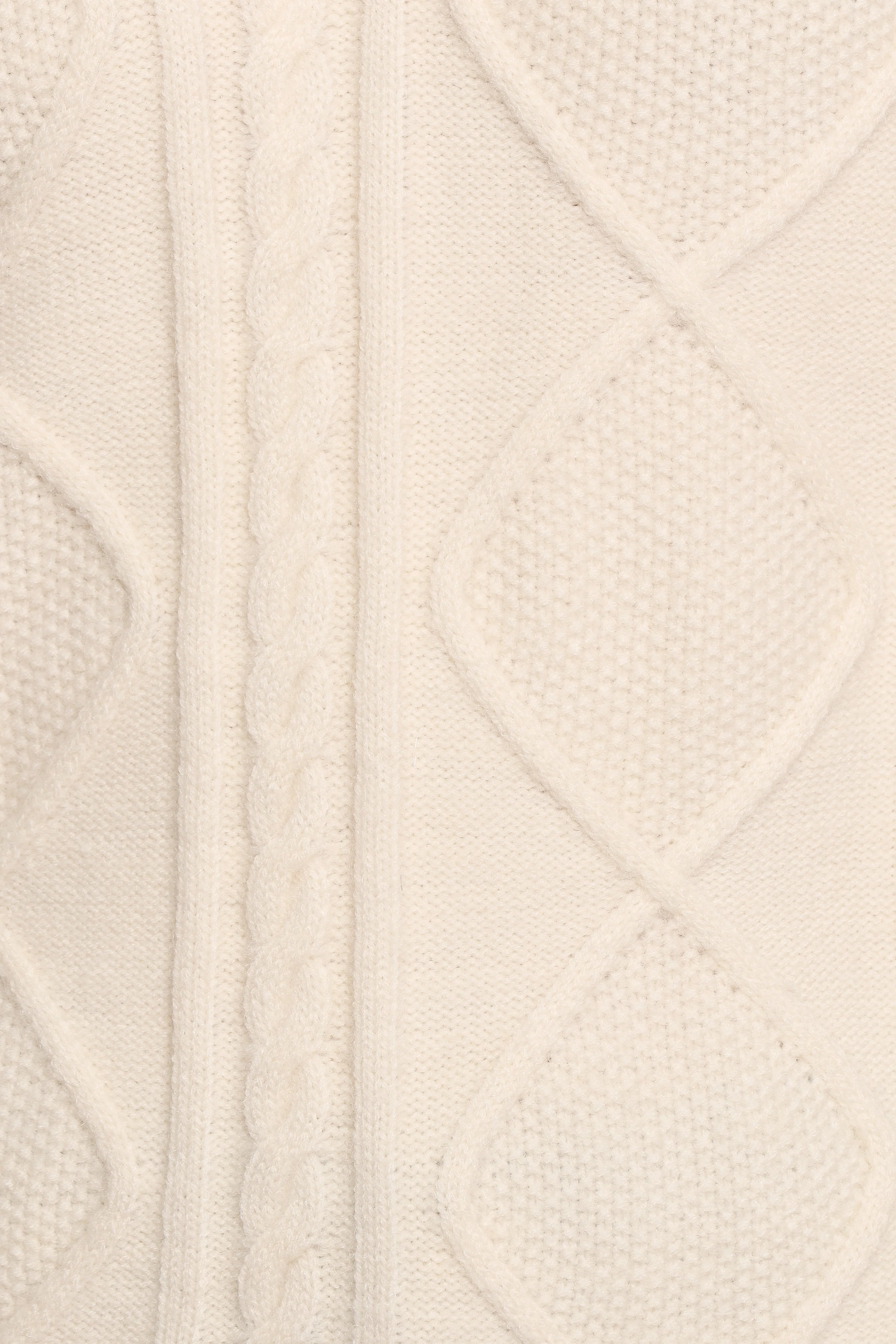 Robbie Collar Neck Cable Knit Sweater - Cream