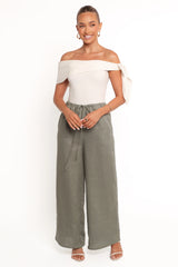 Charama Off Shoulder Knit Top - White